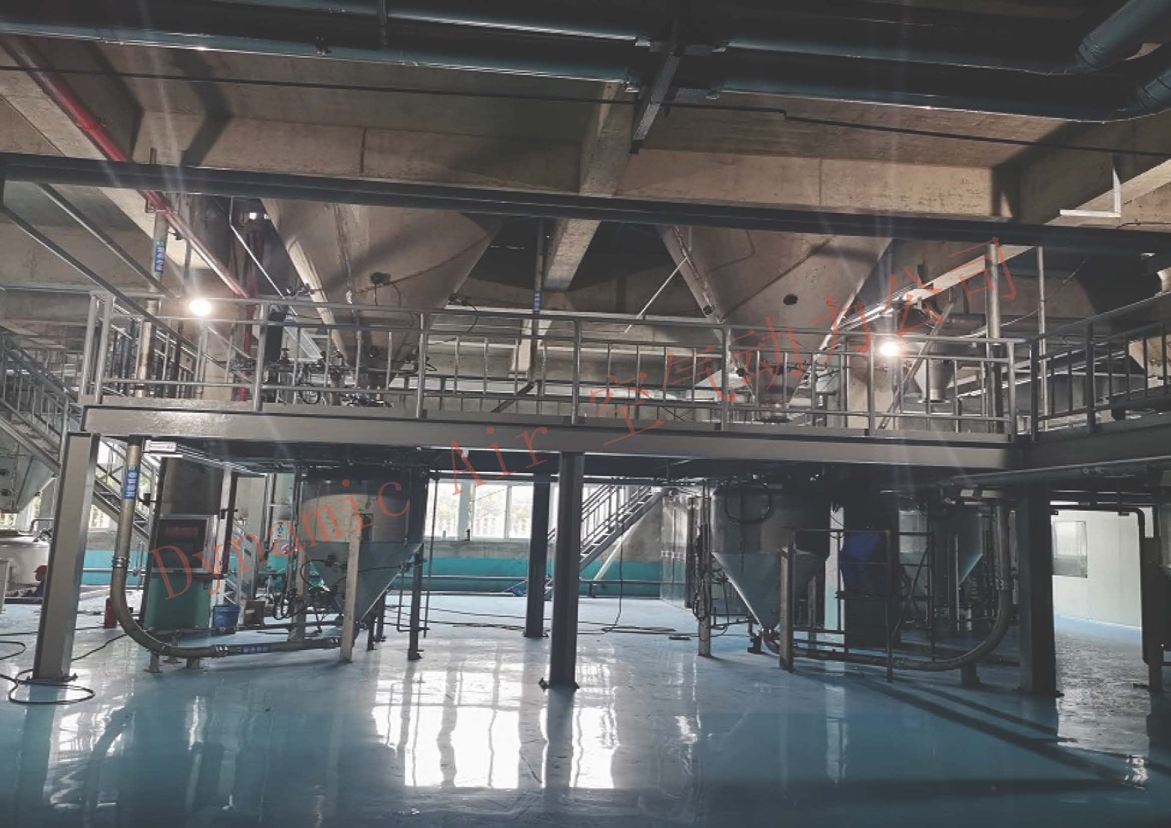 颜料输送与气力拼混